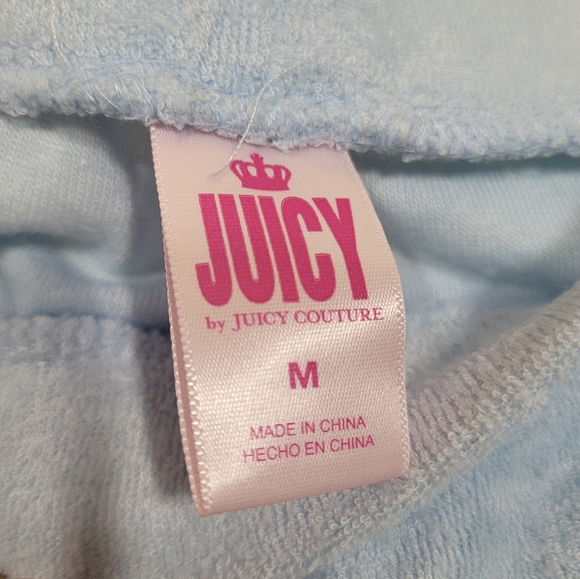 Y2k JUICY COUTURE icy blue track suit lounge set velour terrycloth sport stripe - Picture 9 of 9